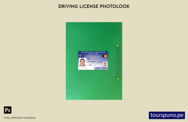 listo para imprimir plantilla frontal de aspecto fotográfico del permiso de co 4